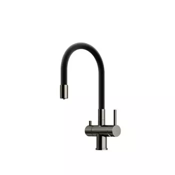 Смеситель Sancos Lucia SC4004GG для кухонной мойки, с гибким изливом, вороненая сталь