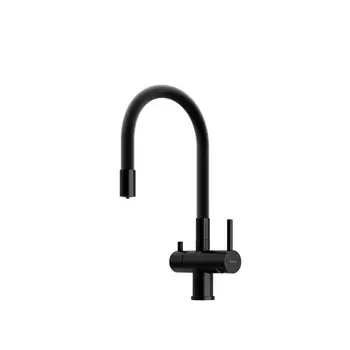 Смеситель Sancos Lucia SC4004MB для кухонной мойки, с гибким изливом, черный матовый