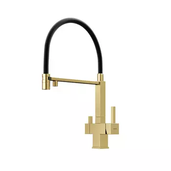 Смеситель Sancos Moro SC4006BG для кухонной мойки, с гибким изливом, брашированное золото