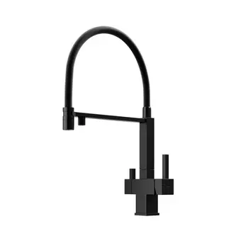 Смеситель Sancos Moro SC4006MB для кухонной мойки, с гибким изливом, черный матовый