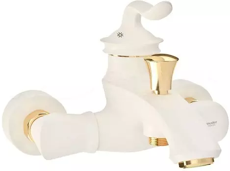 Смеситель Shouder Luka 200116 для ванны с душем слоновая кость/золото