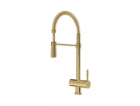 Смеситель Shouder Pull out Alster 290506 для кухни гибкий излив золото