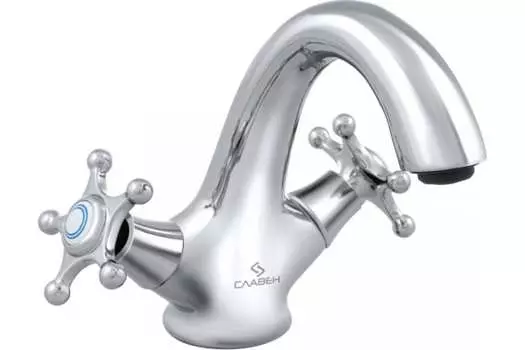 Смеситель Славен СЛ-ДВ-И10 с литым изливом, двуручный