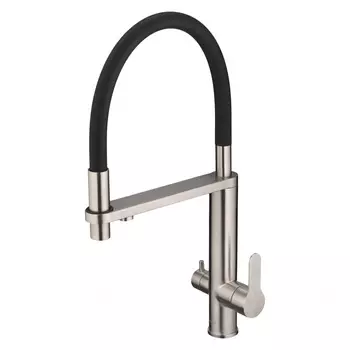 Смеситель для кухонной мойки Swedbe Selene Plus 8440 с подключением фильтра, гибкий излив, черный