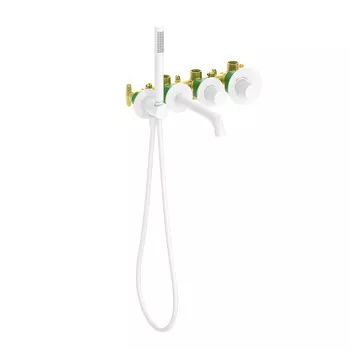 Смеситель Timo Saona 2324/16YSM для ванны с душем, с термостатом, белый матовый