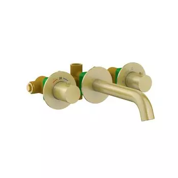 Смеситель Timo Saona 2381/17SM для раковины, встроенный, с термостатом, золото матовое