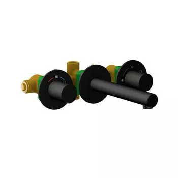 Смеситель Timo Saona 2382/03SM для раковины, встроенный, с термостатом, черный матовый