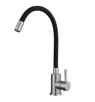 Смеситель Tsarsberg TSB-114-BL002 для кухни нержавеющая сталь/черный