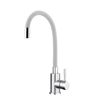 Смеситель Tsarsberg TSB-114-W003 для кухни нержавеющая сталь/белый