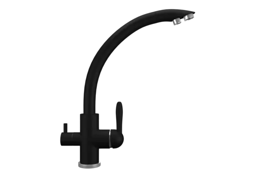 Смеситель Ulgran Quartz UQ-017-07 для кухонной мойки, уголь