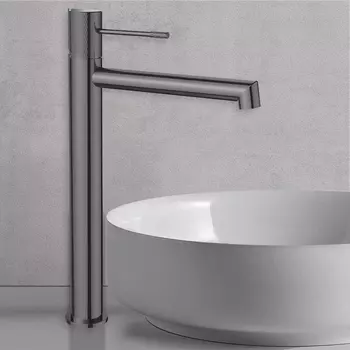 Смеситель Vincea Desire VBF-1D2GM для раковины-чаши, вороненая сталь