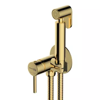Гигиенический душ WasserKRAFT A70738 со смесителем, глянцевое золото