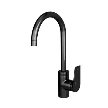 Смеситель WasserKRAFT Glan 6607 для кухонной мойки, черный глянец
