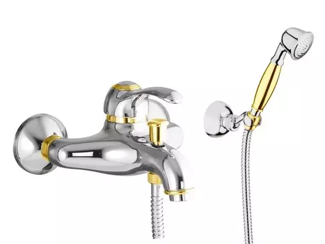 Смеситель Webert Aurora AU850101017(153) для ванны с душем хром/золото
