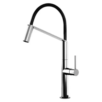 Смеситель Webert Kitchen Oblique Pro OB920602015 для кухонной мойки, хром/черный