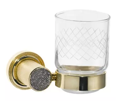 Стакан Boheme Royal Cristal 10924-G-B подвесной, черный/золото