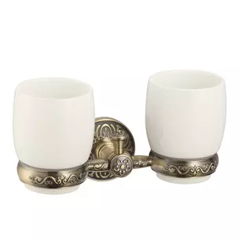 Стакан для ванной комнаты двойной Savol S-005868C, бронза