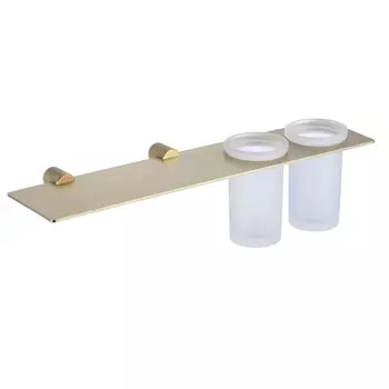 Стакан для ванной комнаты двойной Savol S-002168C, матовое золото