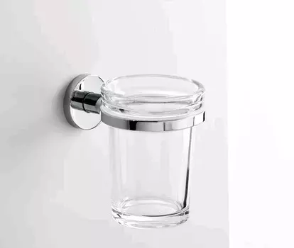 Стакан Inda One A2410ACR03 настенный, хром/экстра прозрачное стекло