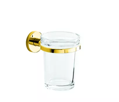 Стакан Inda One A2410ADR03 настенный, золото/экстра прозрачное стекло