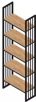 Стеллаж Sanflor Тетрис 150 прямой, черный муар / дуб крафт золотой С20869