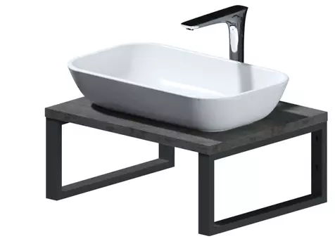 Столешница с раковиной 1Marka GRUNGE LOFT 60 Бетон темно-серый