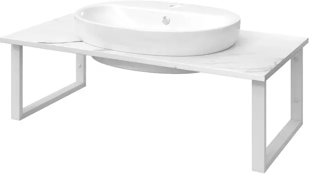 Столешница с раковиной DIWO Элиста 100 подвесная, белый муар/белый мрамор (раковина Самара 0116)