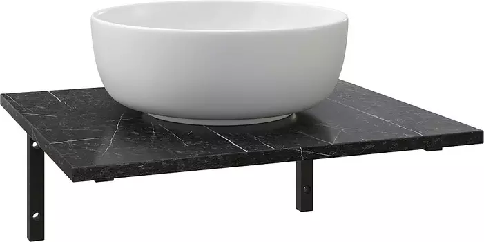 Столешница с раковиной DIWO Элиста 60 подвесная, черный муар/черный мрамор (раковина Moduo 40 RING)