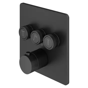 Термостат для ванны с душем Plumberia Selection PSBOX PSB2903NO на 3 потребителя, черный матовый