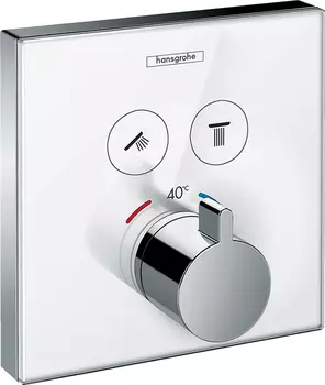 Термостат Hansgrohe ShowerSelect Glass 15738400 белый/хром