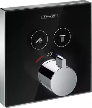 Термостат Hansgrohe ShowerSelect Glass 15738600 черный/хром