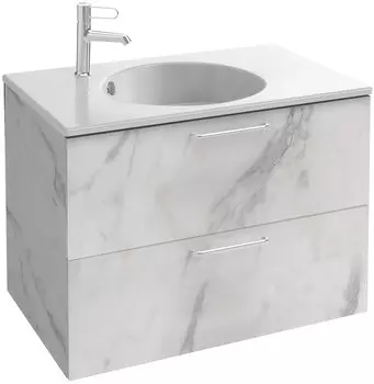 Тумба для комплекта Jacob Delafon Odeon Rive Gauche 80 белый мрамор, 2 ящика, ручки хром