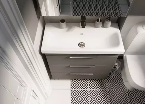 Тумба с раковиной 1MarKa Gaula 80Н 3я. Black черный