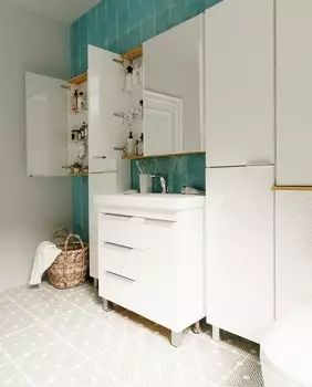 Тумба с раковиной 1MarKa Gaula 80Н белый глянец