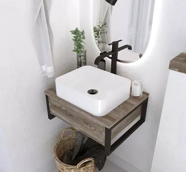 Тумба с раковиной 1Marka GRUNGE LOFT 70П 1в.я Бетон светлый (1MarKa Elli 45)