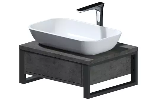 Тумба с раковиной 1Marka GRUNGE LOFT 70П 1в.я Бетон темно-серый (1MarKa Elli 45)