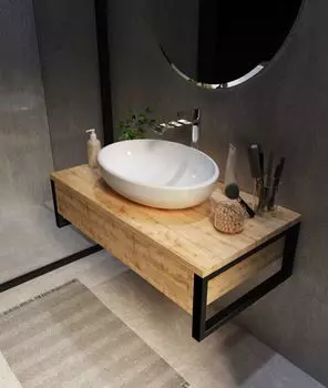 Тумба с раковиной 1Marka GRUNGE LOFT 70П 1в.я Дуб Вотан (1MarKa Roll 53)