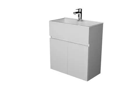 Тумба с раковиной 1Marka Mira 60П 2д. Белый глянец