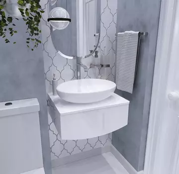 Тумба с раковиной 1MarKa Nega 60П 1в.я. белый глянец