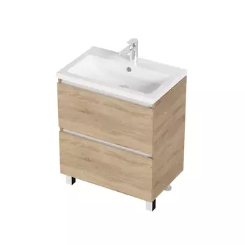 Тумба с раковиной 1MarKa New Aris 60Н 2 ящика, дуб сонома