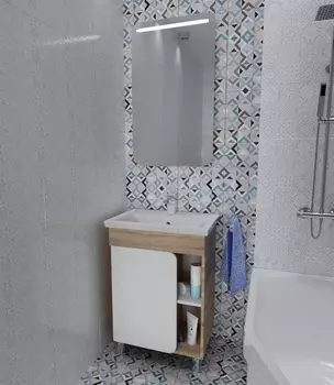 Тумба с раковиной 1Marka Nuvo 70Н 1д. Дуб Сонома