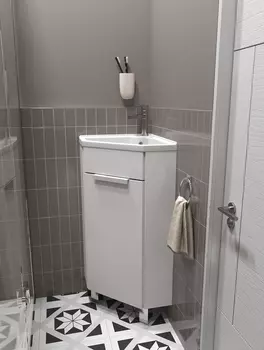 Тумба с раковиной 1Marka Penta 37х37Н 1д. белый глянец