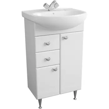 Тумба с раковиной 1MarKa Story 55Н 2я. 2д. белый глянец L