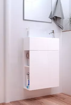 Тумба с раковиной 1Marka Stretto 50П 1д. белый глянец