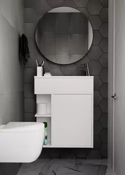 Тумба с раковиной 1Marka Stretto 70П 1д. белый глянец