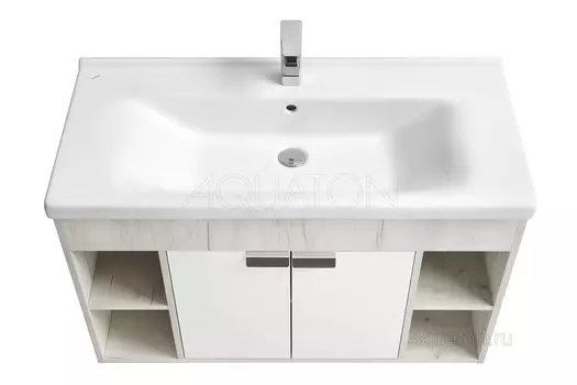 Тумба с раковиной Акватон Флай 100 белый/дуб крафт