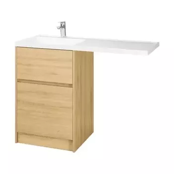 Тумба с раковиной Акватон Лондри 120 L без фасада, дуб сантана