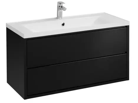 Тумба с раковиной Акватон Римини New 100 черный глянец