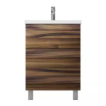 Тумба с раковиной Am.Pm Gem 60 напольная, 2 ящика, орех