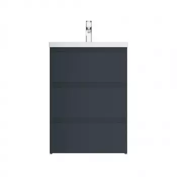 Тумба с раковиной Am.Pm Gem S 60 напольная, 3 ящика, графит матовый
